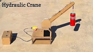 How to make hydraulic powered  crane from cardboard|science project