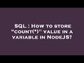 SQL : How to store 