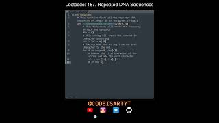 Leetcode 187. Repeated DNA Sequences in Python | Python Leetcode | Python Coding Tutorial | ASMR