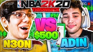 Adin and N3on (Ronnie 2K's Son) GO BACK TO NBA 2K20 For a $500 Wager!! (INSANE BO7 SERIES)