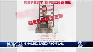 Repeat criminal released from jail in santa fe county