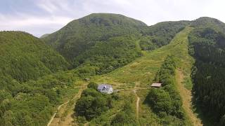 5月新緑の面白山高原（山形市）空撮