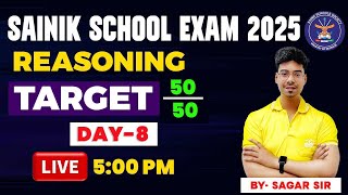 Target 50/50 : Sainik School Reasoning Day 5|Sainik School Reasoning Class 6|Reasoning By Sagar Sir