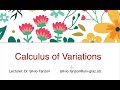 Calculus of Variations 2020/21  |  Lesson 1 |  Part 1