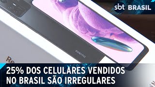Pesquisa aponta que 25% dos celulares vendidos no Brasil são irregulares | SBT Brasil (29/04/24)