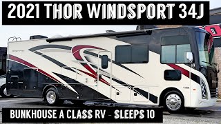 2021 Thor Windsport 34J BUNKHOUSE A Class Ford V8 Gas Motorhome from Porter's RV Sales - $89,900