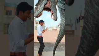 Dinosaur attacking VFX 😂 #funny #shortfeed #SHORTS #shot video