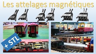 Attelages magnétiques NEM HO 2, 4 ou 6 contacts - Aimants néodyme N52 - Ligne de train