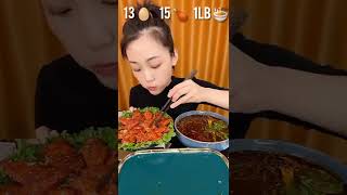 Eating Challenge ( 13 eggs, 1LB noodles, 15 wings ) | #shorts