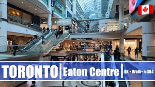 Toronto Eaton Centre Walking Tour, Inside the Busiest Mall | 4K #304