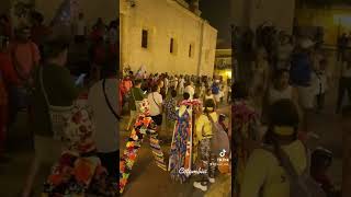 Colombia street action, street performers, night time in Cartagena the city lives