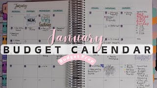 How To Budget By Paycheck: Jan. Budget Calendar Walkthrough | Budget With Me