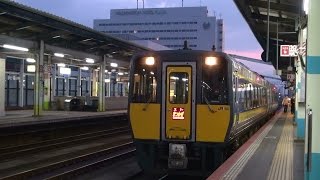 JR西日本 山陰本線 朝の鳥取駅 特急 スーパーまつかぜ1号　益田行き 乗車　鳥取大学前まで 車窓 2015.1