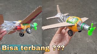 cara membuat mainan pesawat terbang dari botol bekas