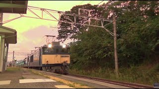 茜色の夕陽に【EF64重連1028号機1049号機】貨物列車　中央西線洗馬駅  /　8878ㇾ EF64重連貨物列車etc　走行集‼