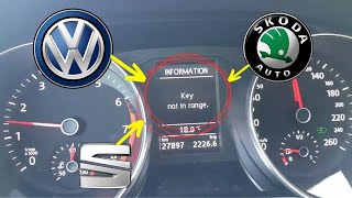 “Key not in range” warning in Volkswagen