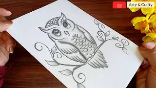 How to Draw an Owl - Pencil Shading | Easy Owl Drawing Step by Step with only 1 Pencil