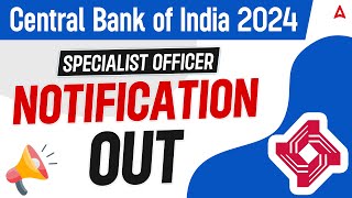 CBI SO Recruitment 2024 Notification Out | Central Bank Of India Recruitment 2024 | CBI SO 2024