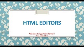 HTML BASIC #02 | HTML Editors