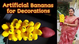 ಅಲಂಕಾರಿಕ ಬಾಳೆಗೊನೆ ಮಾಡುವ ವಿಧಾನ/Artificial Banana🍌making/DIY Banana for festival/decoration ideas/diy