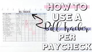 How To Use A Bill Tracker 2020 PAYCHECK TO PAYCHECK BUDGET