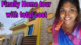 Home tour with planning and total construction cost #hometourinkannada #hometour3bhk #dreamhousetour