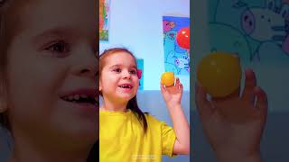 WOW 🤩 Let's learn Colors with Flying Rainbow Balls 🩵🩷💛 #shorts #learning