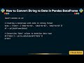 How to Convert String to Date in Pandas DataFrame