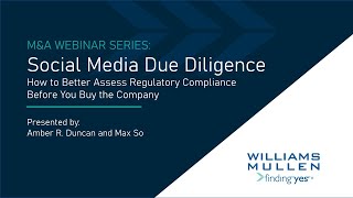 M&A Webinar Series: Social Media Due Diligence