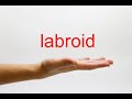 How to Pronounce labroid - American English