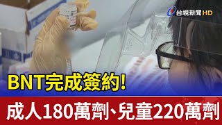 BNT完成簽約! 成人180萬劑.兒童220萬劑