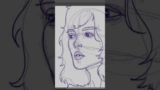 Quick sketch of Beautiful Face on Photoshop #shorts  #speedpaint #lineartwork