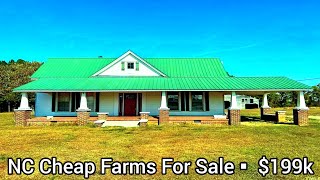 North Carolina Farmhouse For Sale | $199k | 3 acres | 3bd | Barn | North Carolina Farms For Sale