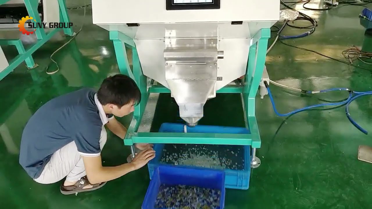 Color Sorter Machine Separate Plastic Flakes With Mixed Colors Youtube