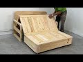 How To Build And Assemble A Chair Combination With Bed Have Large Storage Compartments - Woodworking