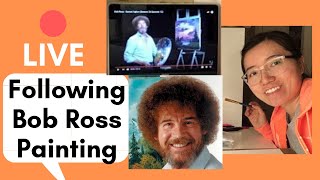 Following Bob Ross Painting Tutorial LIVE Fail (using watercolor)