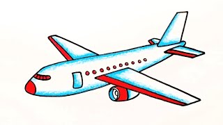 Aeroplane Drawing || How to Draw Aeroplane Step by Step for Beginners || Aeroplane Drawing Colour..