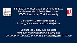 [HD] EECS2011 W22 - Lecture 2 - Part E2 - Computing Tail, Tracing in Debugger