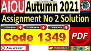 ⏩ AIOU Code 1349 Solved Assignment No.2 Autumn 2021 |Subject: Intro To Business Math |Level: FA/ICom