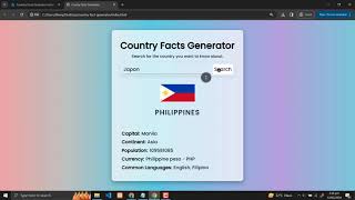 Country Facts Generator Using HTML, CSS and JavaScript with Source Code
