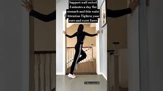 Support wall swivel 3 minutes a day flat stomach and thin waist attention#stomach#workout#shorts#yt