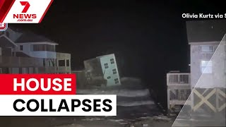 Oceanfront home collapses into Atlantic Ocean | 7NEWS