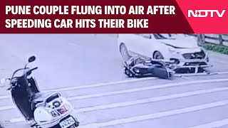 Pune Accident News | Pune Couple Flung Into Air After Speeding Car Hits Their Bike