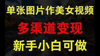 单张图片作美女视频 ，多渠道变现 暴力起号，所有工具全免费 ，新手小白可做