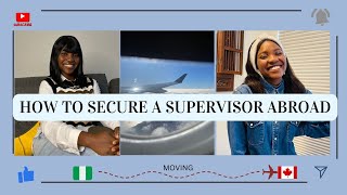 How to secure a project supervisor abroad #study #studyabroad #supervisors