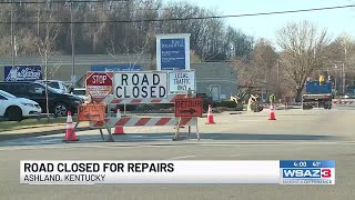 Road closed for repairs in Ashland