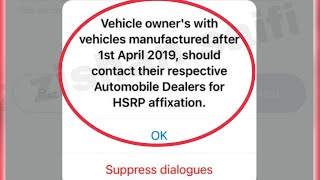 Fix Vehicle owner's with vehicles manufactured after 1st April 2019 should contact their respective