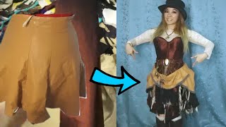 DIY Steampunk Skirt from Thrifted Materials | Sew Your Stash Episode 8