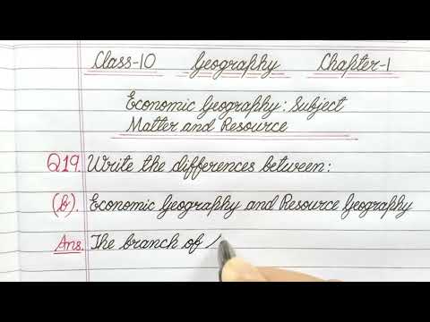 What is the difference between economic geography and resource geography?