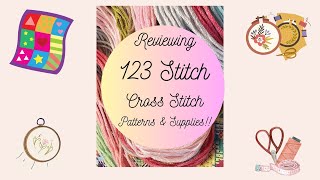 REVIEWING 123STITCH.COM CROSS STITCH PATTERNS \u0026 MORE!! #123stitch #crossstitch #aida